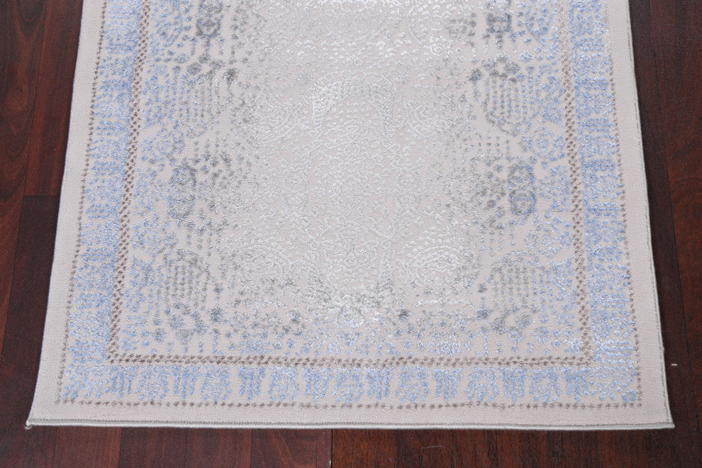 Geometric Damask Turkish Transitional Oriental Rug Home Decor Carpet 3x8