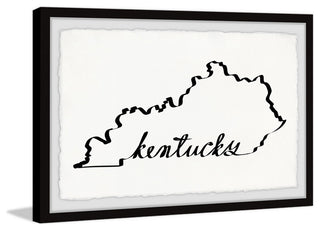 "Kentucky Outline" Framed Painting Print, 12x8