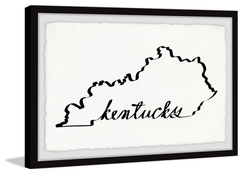 "Kentucky Outline" Framed Painting Print, 12x8