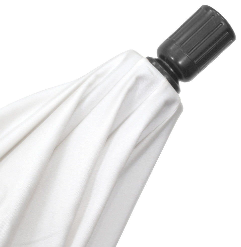 11' Grey Collar Tilt Crank Aluminum Umbrella, Sunbrella, Wheat