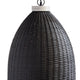 Cottage Chic Woven Black Rattan Dome Pendant 1 Light Farmhouse Casual 18 in