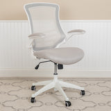 Mid-Back Mesh Swivel Ergonomic Task Office Chair, Light Gray/White