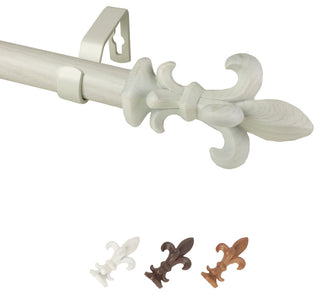 Magnus 1" Diameter Curtain Rod, Pearl White, 28-48"