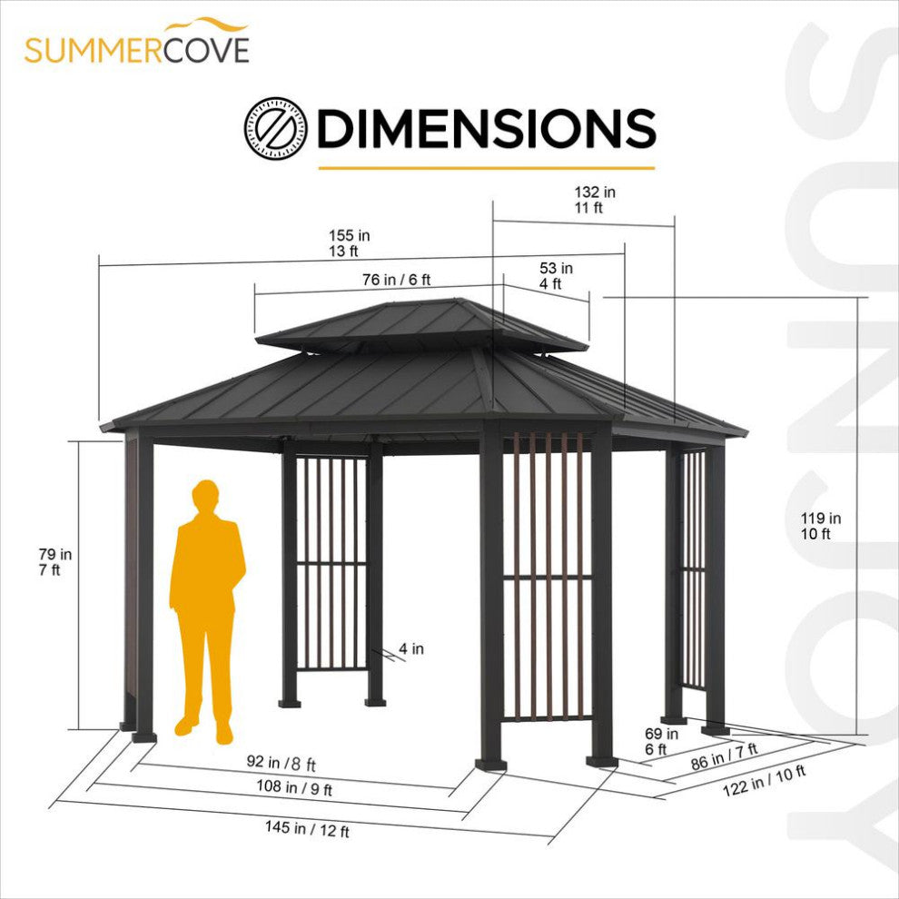 Sunjoy SummerCove Rockwood Hardtop Gazebo