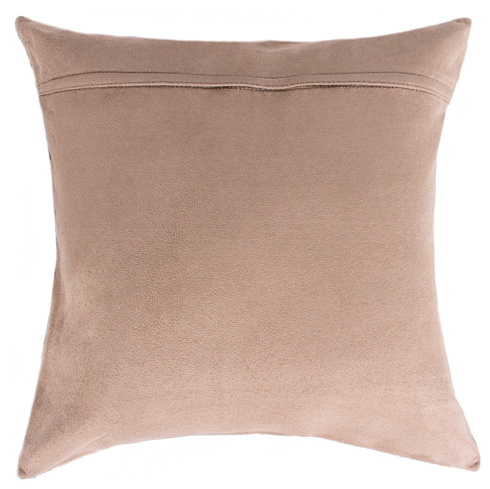 Natural Torino Cowhide Pillow 18"x18", Brown and White