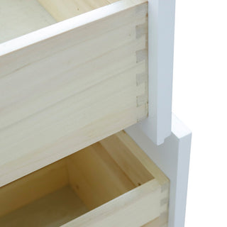 48" Double Sink Vanity, White Finish With Engineered Stone Top, Rectangle Sink