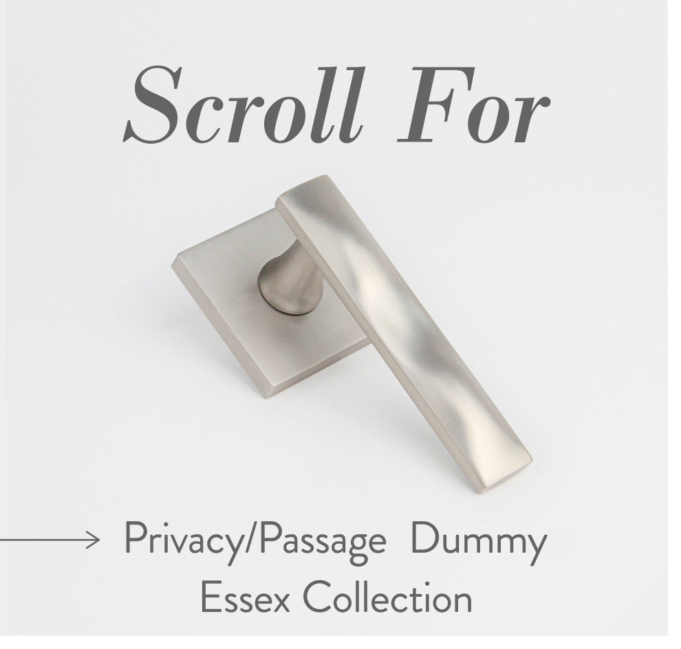Modern Heavy Duty Designer Interior Door Lever - Essex Collection, Satin Nickel, Double Dummy