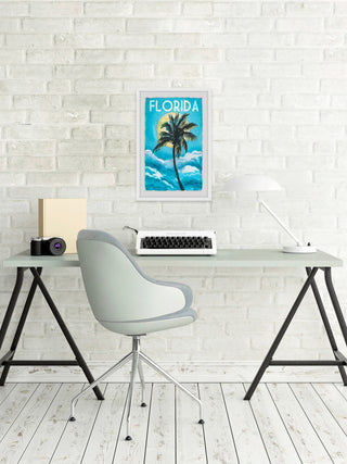 "Blue Florida" Framed Painting Print, 20"x30"