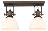Hines 2-Light Bath Vanity, Rubbed Bronze, Opal Glass
