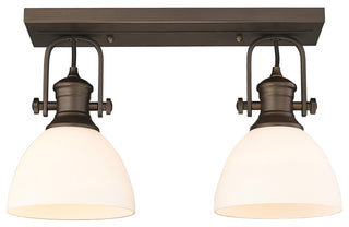 Hines 2-Light Bath Vanity, Rubbed Bronze, Opal Glass