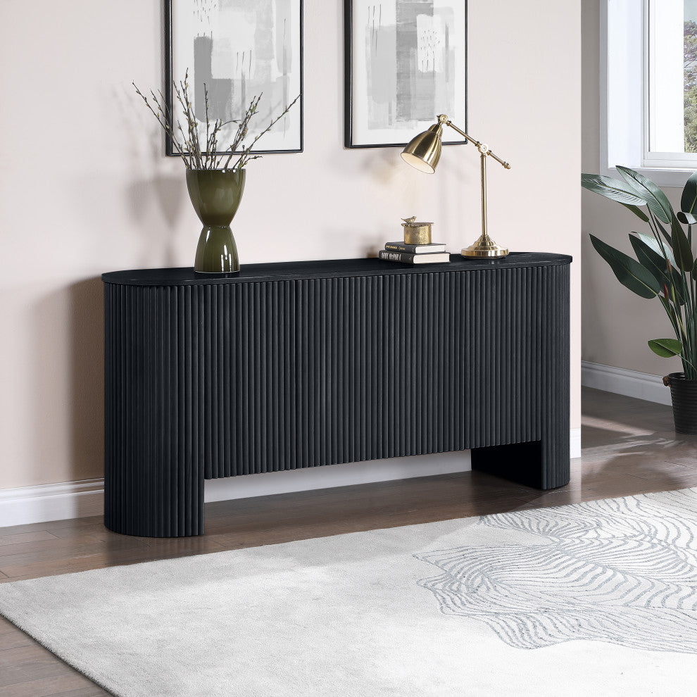 Belinda Beech Wood Sideboard/Buffet, Black