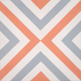 8"x8" Mazagan Handmade Cement Tile, Orange/Grey, Set of 12