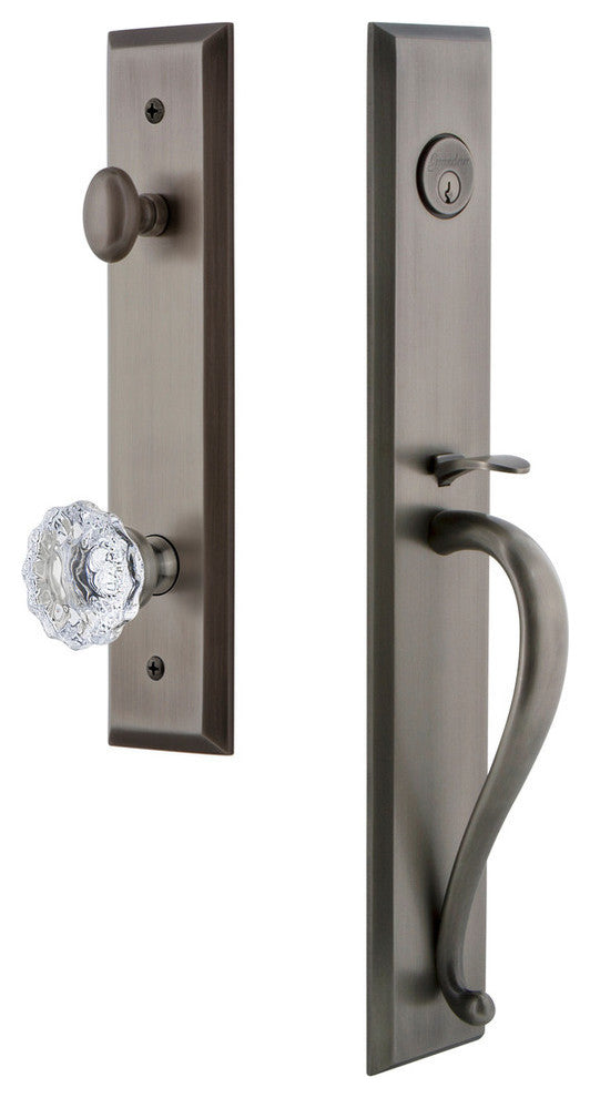 Fifth Avenue 1-Piece Dummy Handleset, S Grip and Fontainebleau Knob, 849488