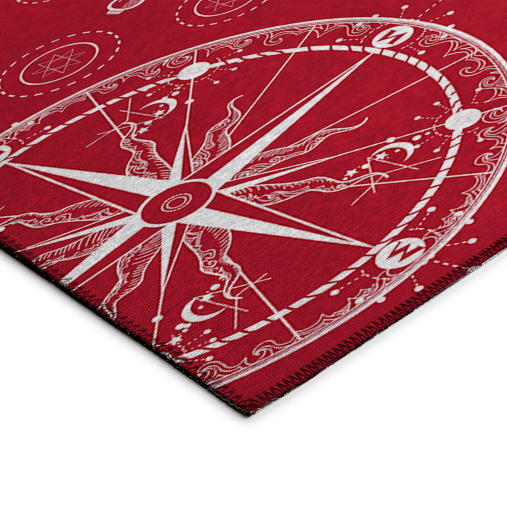 Indoor/Outdoor Harbor HA9 Red Machine Washable 1'8" x 2'6" Rug