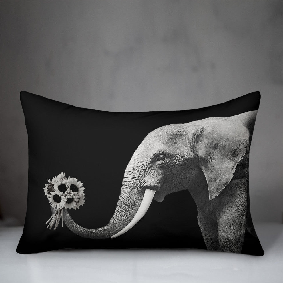 Elephant Bouquet 14"x20" Spun Poly Pillow