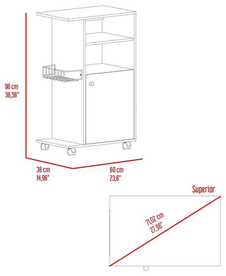 Kitchen Cart Kryot, Kitchen, White