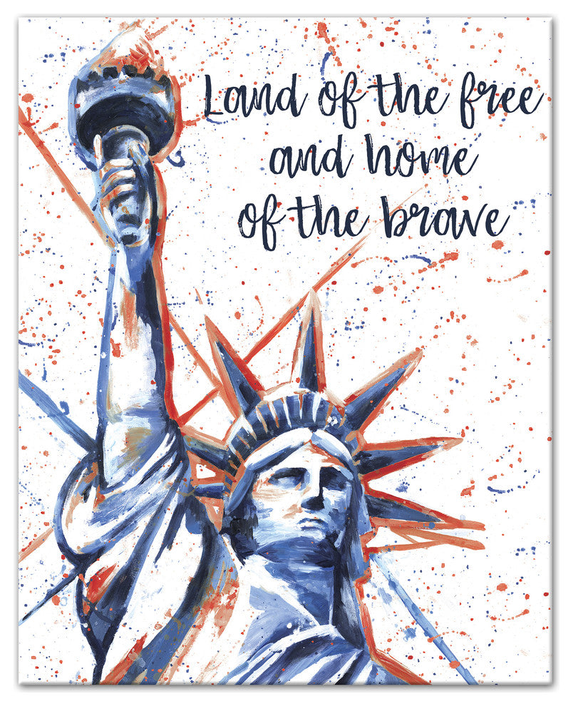 Land of the Free and Home of the Brave 16x20 Canvas Wall Art