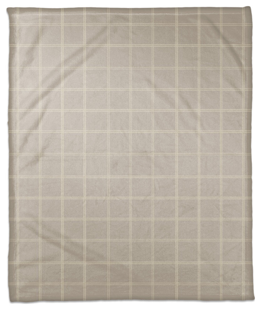 Gray and White Check 50x60 Coral Fleece Blanket