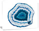Blue Agate Crystal, Abstract Canvas Wall Art Print, 60"x28"