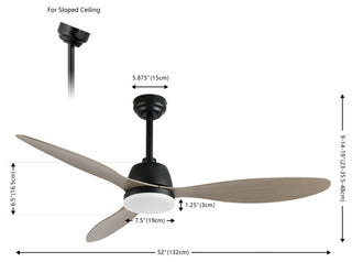 Audie 52" 1-Light App/Remote-Controlled 6-Speed Ceiling Fan, Gray Wood