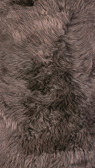 Milan Shearling Single Sheepskin Rug 2'x3', Chocolate