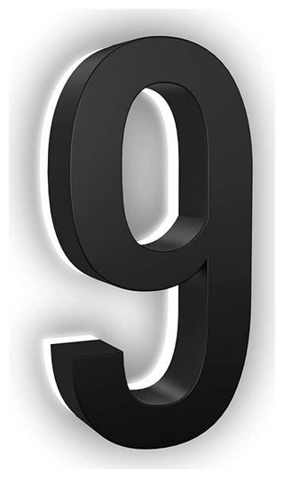 Address Numbers, 7-in. Durable ABS-Polymer, Black, 9