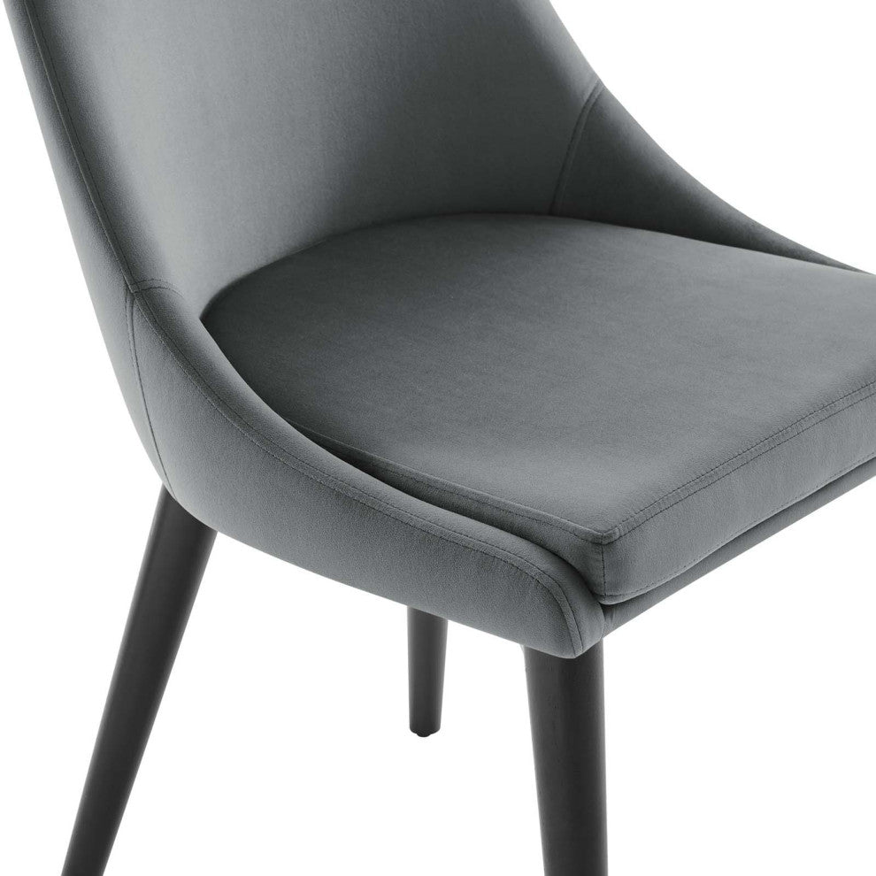 Viscount Accent Performance Velvet Dining Chairs, Set of 2, Gray