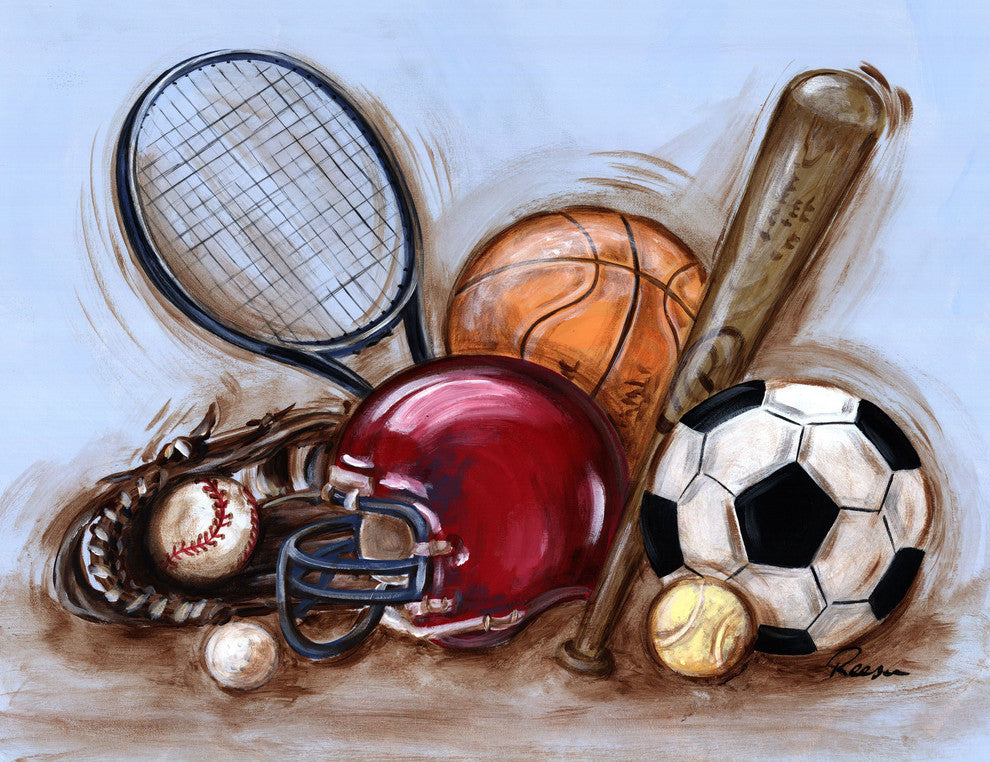 Marmont Hill, "Varsity Gear" by Reesa Qualia Painting on Wrapped Canvas, 31x24