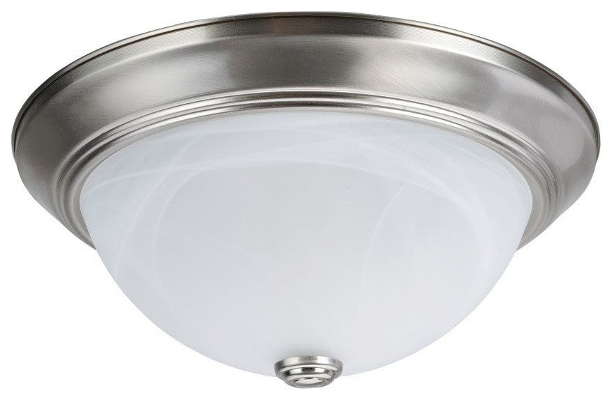 63014-1 2-Light Flush Mount Ceiling Light Fixture, Brushed Nickel 13" Diameter