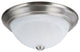 63014-1 2-Light Flush Mount Ceiling Light Fixture, Brushed Nickel 13" Diameter