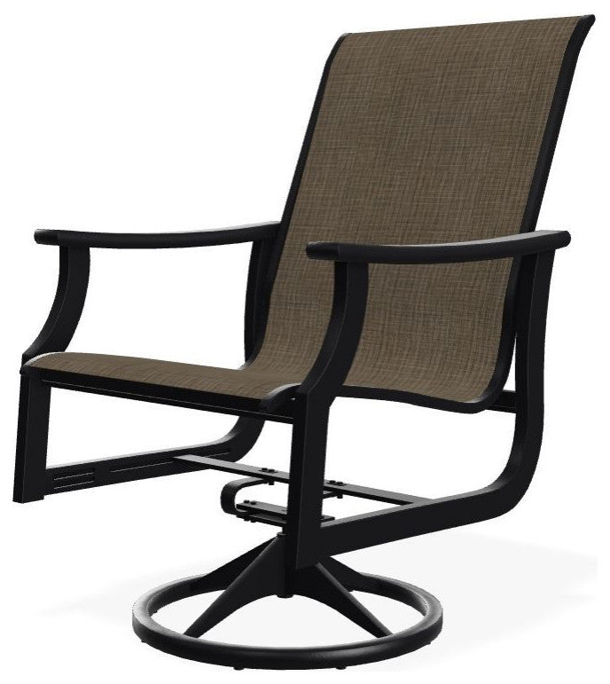 St. Catherine Sling Outdoor Swivel Rocker, Kora/Black