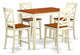 5 Pc Counter Height Table And Chair Set - High Table And 4 Kitchen Chairs