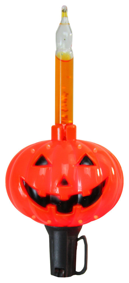 10-Count Jack O'Lantern Halloween Bubble Light Set 9 ft Black Wire