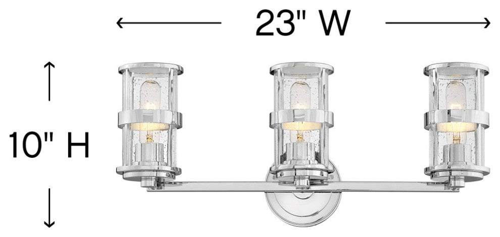 Hinkley Noah Three Light Vanity, Chrome