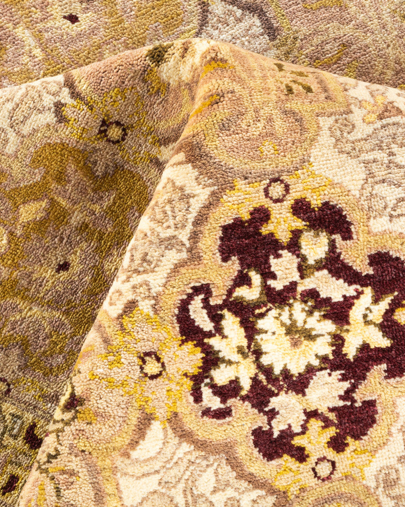 Eclectic, One-of-a-Kind Hand-Knotted Area Rug Ivory, 11' 10" x 17' 10"