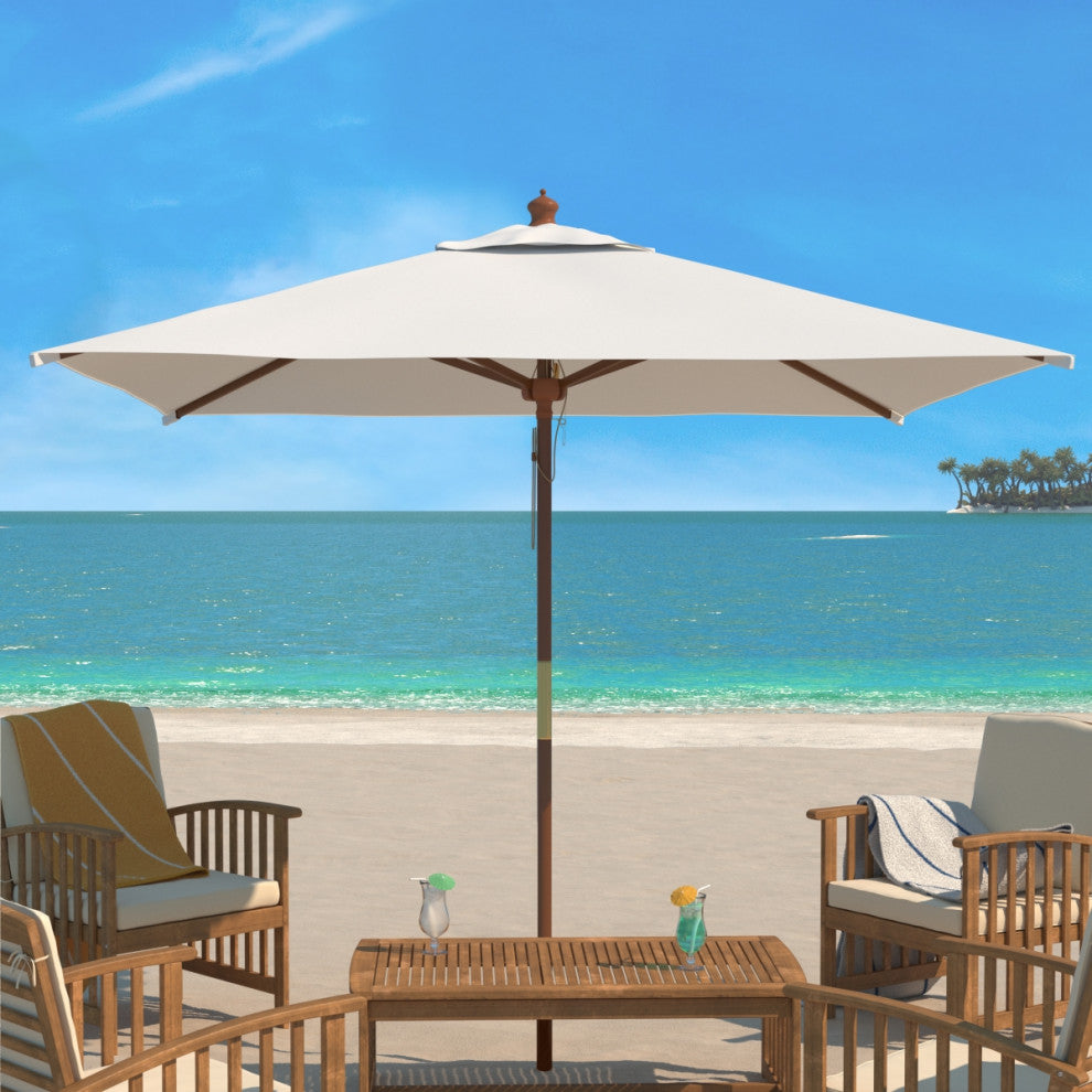 Safavieh Velop 7.5Ft Wood Umbrella, Ivory