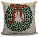 Decorative Holiday Pillow Floral Print, Dark Green, 18"x18"