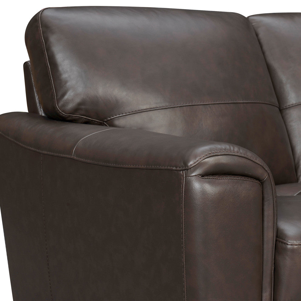 Bergen 87" Genuine Leather Square Arm Sofa, Espresso