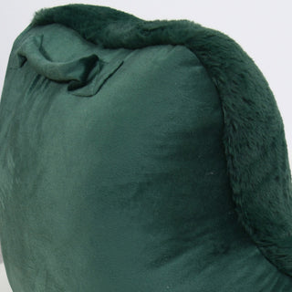 Faux Fur Bedrest Shell, Dark Green, 20"x18" X17"