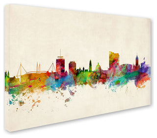 'Cardiff Wales Skyline' Canvas Art by Michael Tompsett