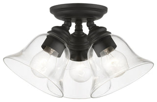 Moreland 3 Light Black Large Semi-Flush