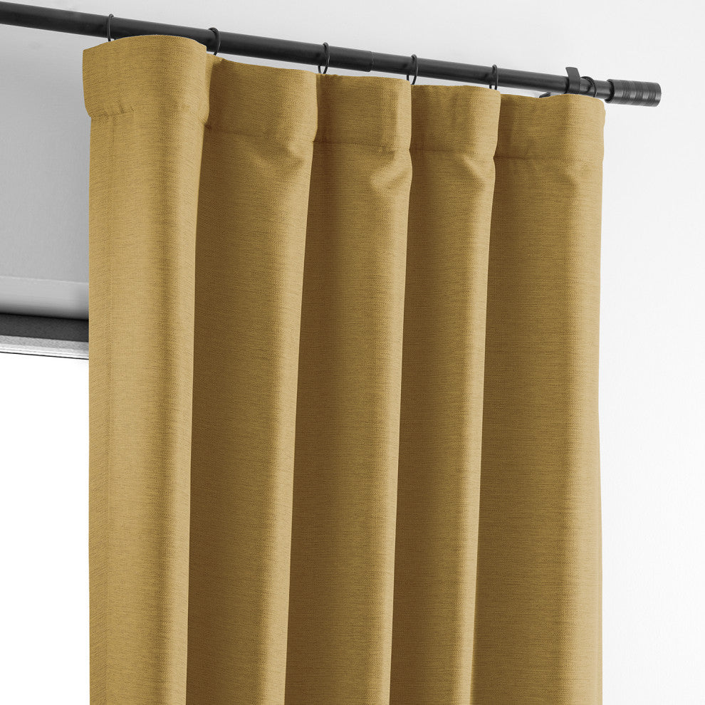Bellino Blackout Room Darkening Curtain Single Panel, Trinket Gold, 50"x96"