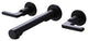 Wall Mounted Dual Handles Bathroom Faucet, Matte Black