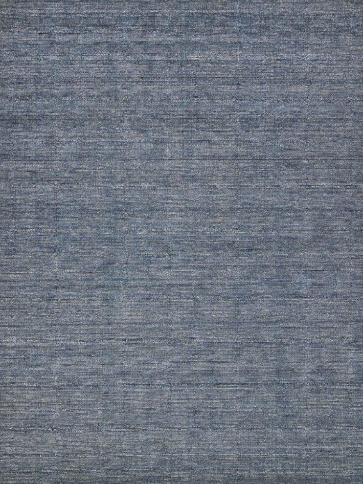 Catalina Handmade Hand Loomed Wool and Bamboo Silk Blue Area Rug, 5'x8'