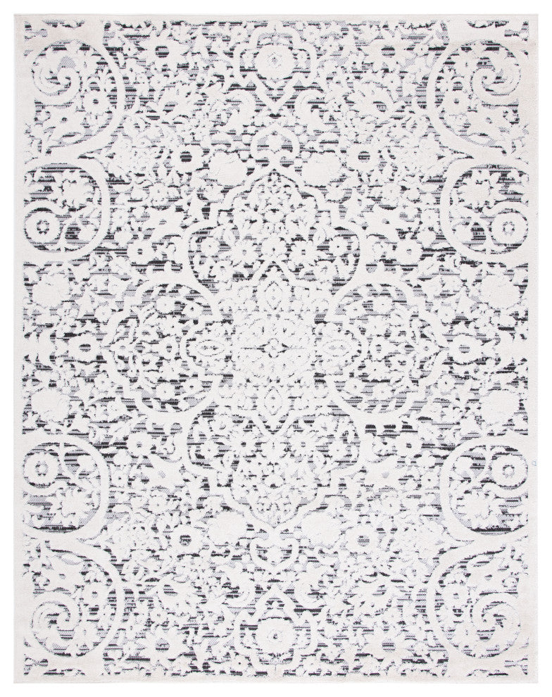 Safavieh Indoor-Outdoor Cabana Collection, CBN656 Rug, Ivory/Grey, 9'x12'