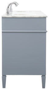 Home Living Vanity with Carrara White Marble Countertop, Gray, 72", Double Sink