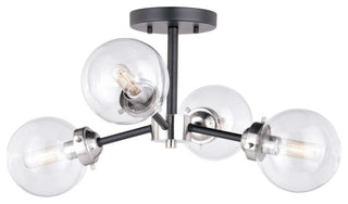 Orbit 20" Semi Flush Ceiling Light Satin Nickel and Oil Rubbed Bronze