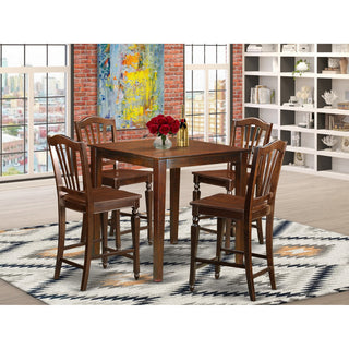 5 Pc Pub Table Set - Kitchen Dinette Table And 4 Kitchen Bar Stool