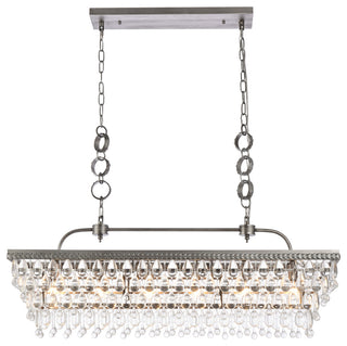 Nasir 40" Rectangle Pendant, Antique Silver