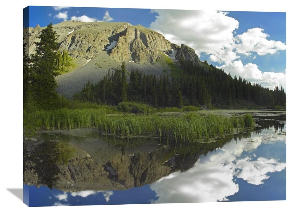 "Palmyra Peak Reflected In Alta Lake, Colorado" Artwork, 40" x 30"
